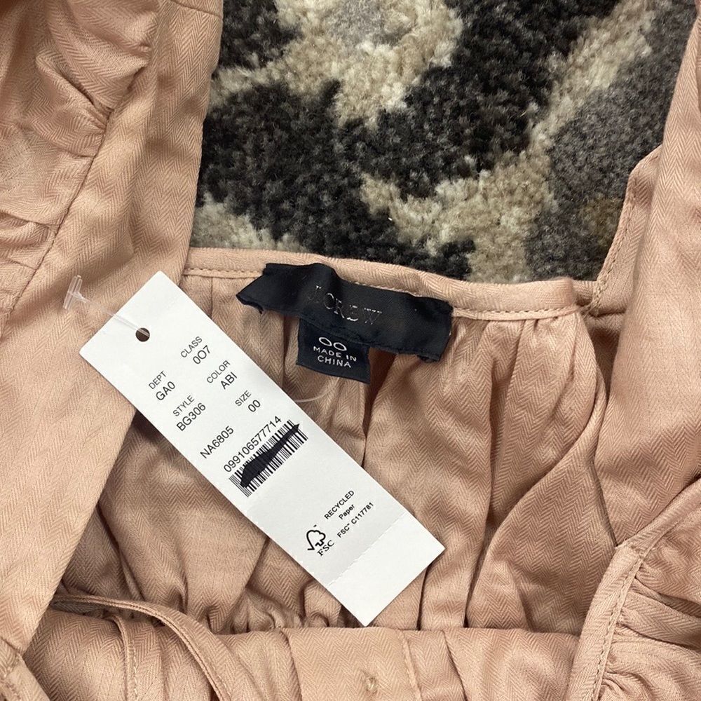 J. Crew Cinched-waist top in herringbone cotton DEFECT - Picture 3 of 3